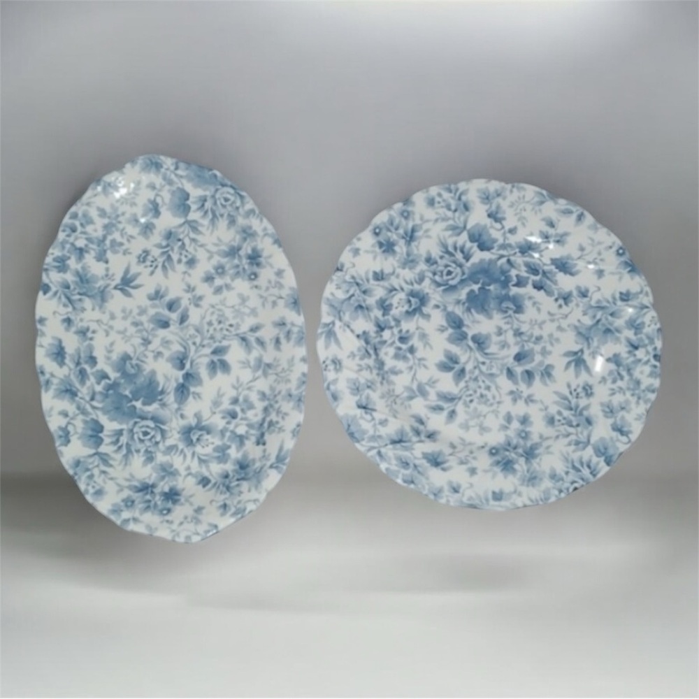 Vintage Nikko tableware home dining plate plates platter blue white floral